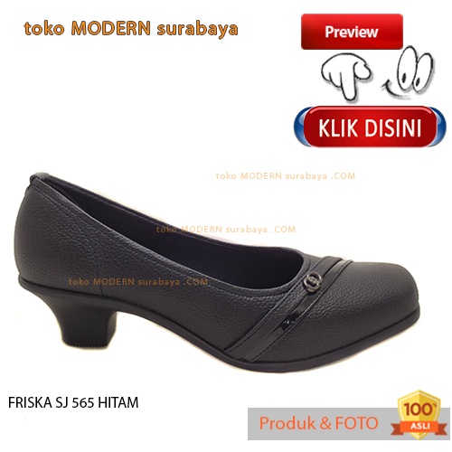 Sepatu Pantovel Wanita Sepatu Kerja Guru FRISKA SJ 565 HITAM