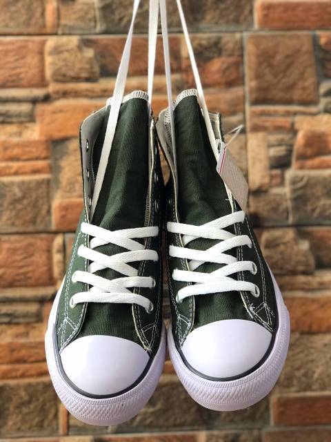 Sepatu converse allstar hijau/army height/boot+box