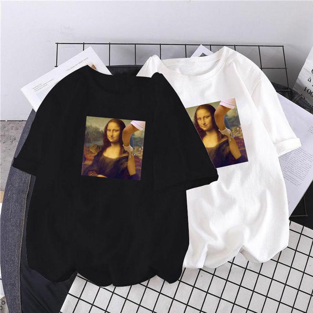 KAOS ATASAN PRIA / KAOS MOTIF MONALISA / UK M - XL / KAOS LENGAN PENDEK / KAOS KEREN TERBARU