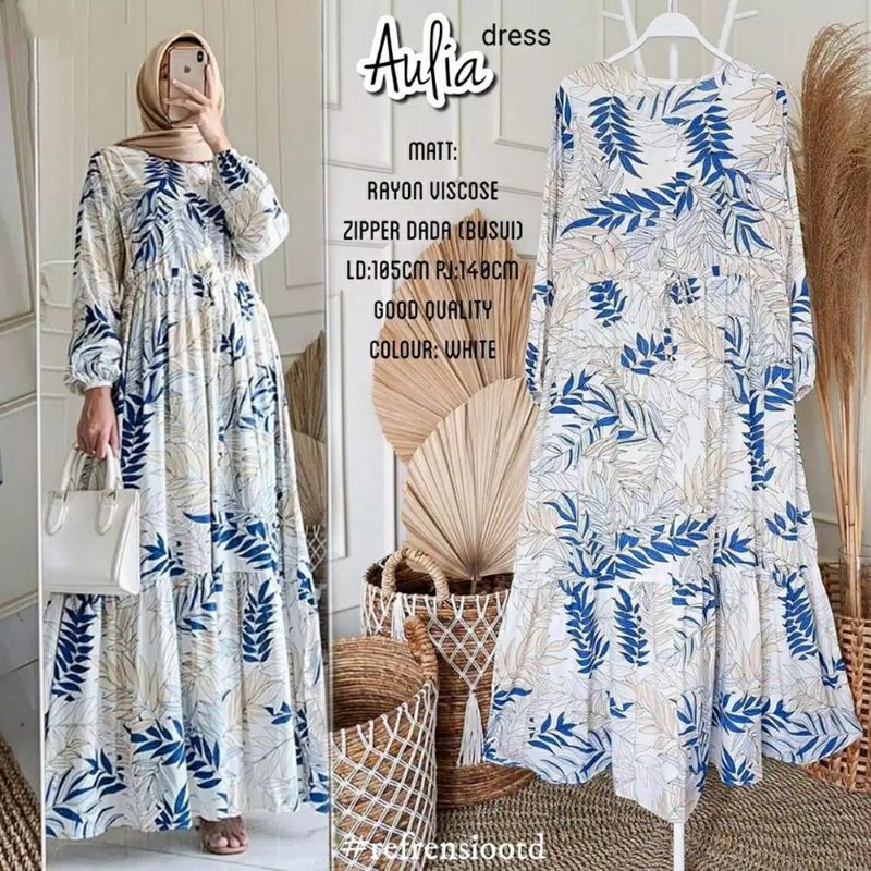 DRESS AULIA RAYON VISCOSE TERMURAH
