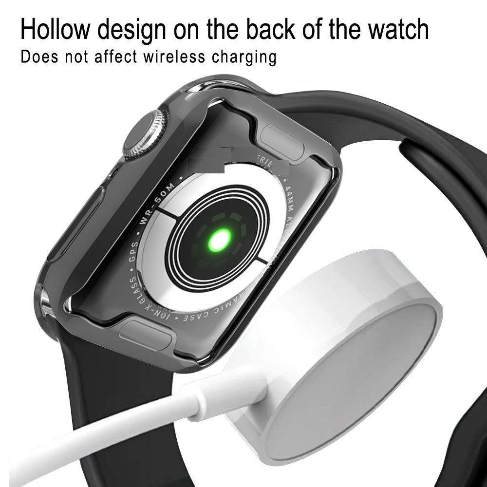 Lembut TPU Cakupan Penuh Kasus dengan Pelindung Layar kompatibel untuk Apple Watch 45/41/44/40/42/38mm Seri 8/7/SE/6/5/4/3/2/1