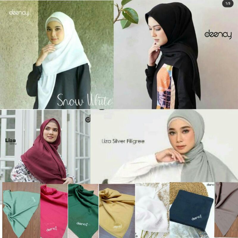 KERUDUNG DEENAY POLOS LIZA ORI Voal Ultrafine Jilbab Hijab Segi Empat Segiempat Denay Terbaru laser 