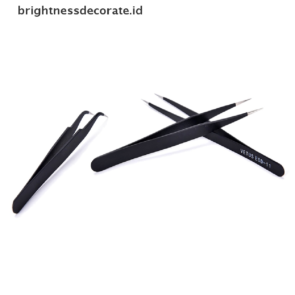 6pcs Pinset Esd Anti Statis Bahan Stainless Steel