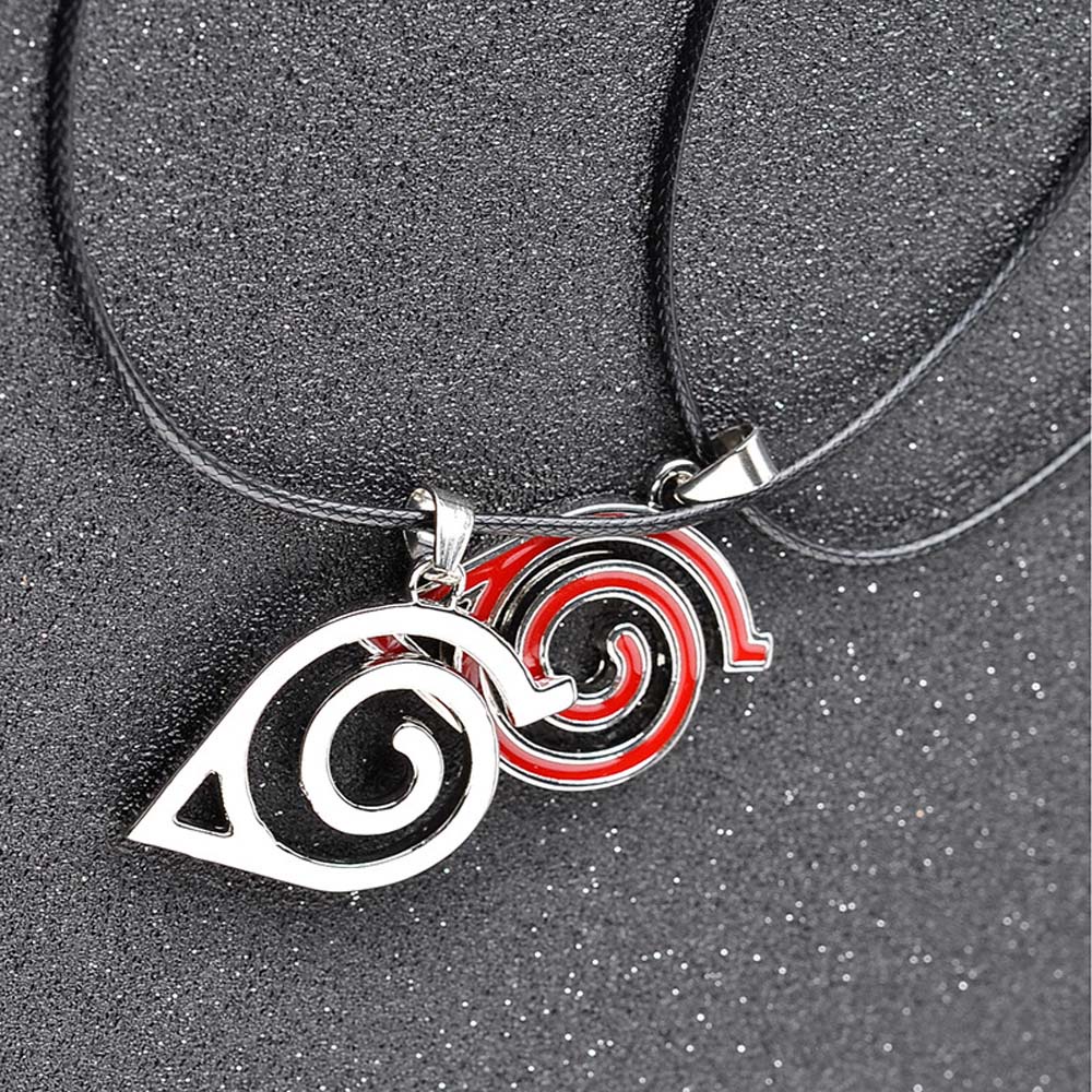 REBUY Unisex Pendant Necklace Gift Cosplay Props Anime NARUTO Kakashi Leaf Village Konoha Jewelry Japanese Anime Metal Uzumaki Naruto Uchiha Itachi Symbol Logo/Multicolor