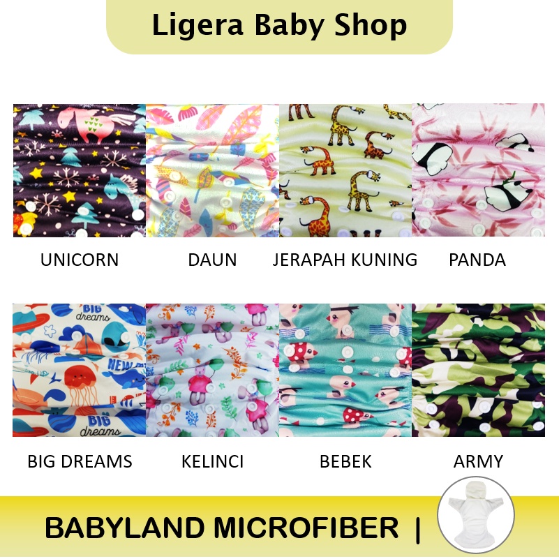 Popok Kain Clodi Kancing Babyland Original Microfiber - Pilih Motif D