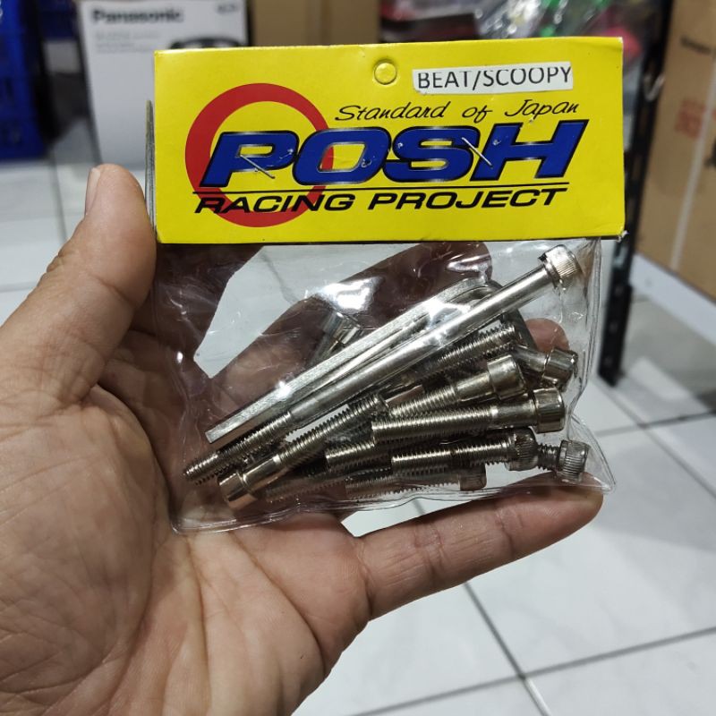 Baut blok CVT posh beat scoopy isi 14 pcs + kunci L