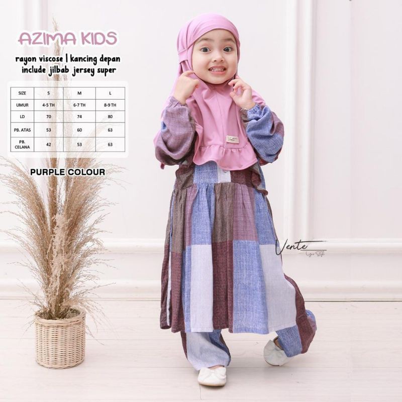 AZIMA KIDS GAMIS ANAK PEREMPUAN INCLUDE HIJAB by vente solo