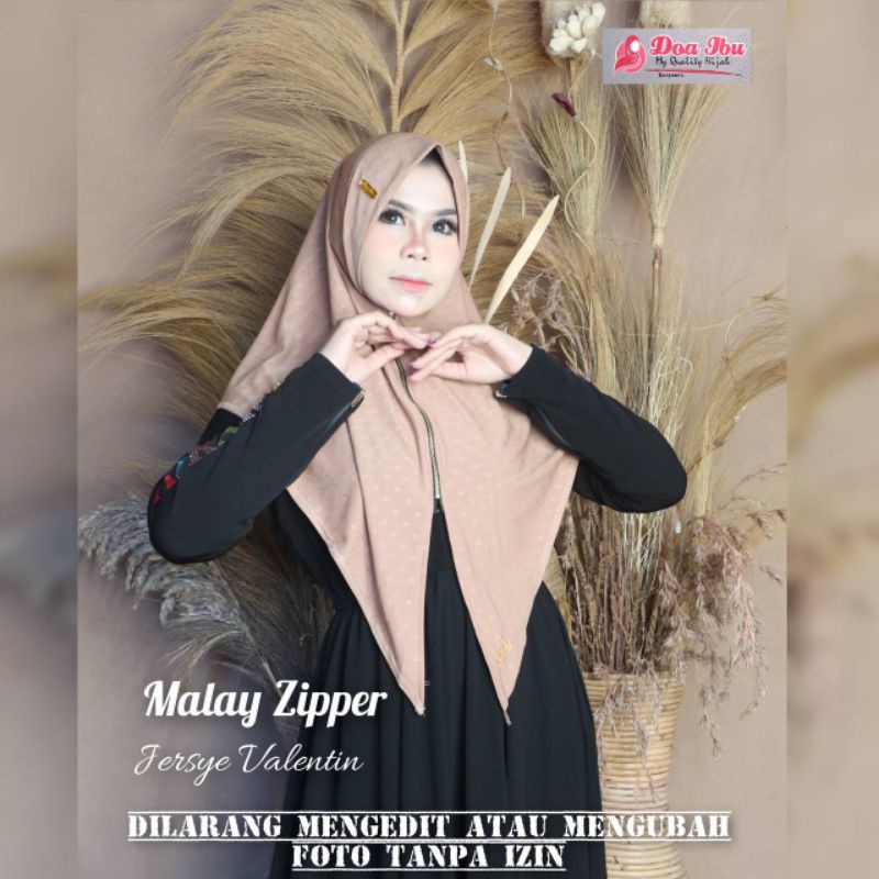 Jilbab Zipper malay ori DOI