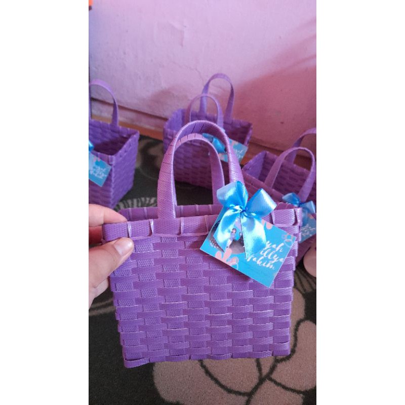 Tas / anting / keranjang Anyaman plastik sintentis size Mini