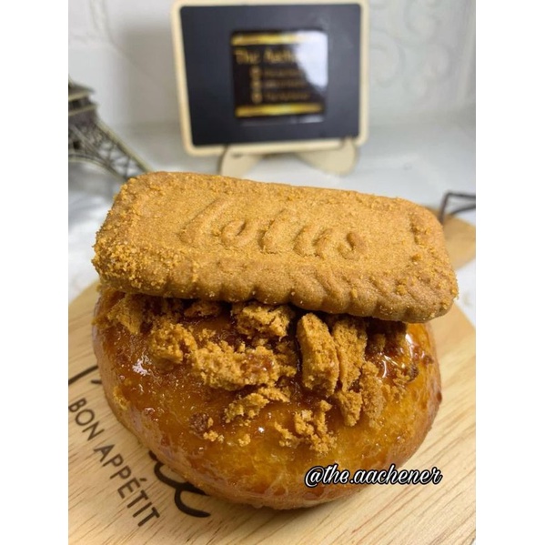 

Bomboloni Donut with Caramel Filling and Lotus Biscoff