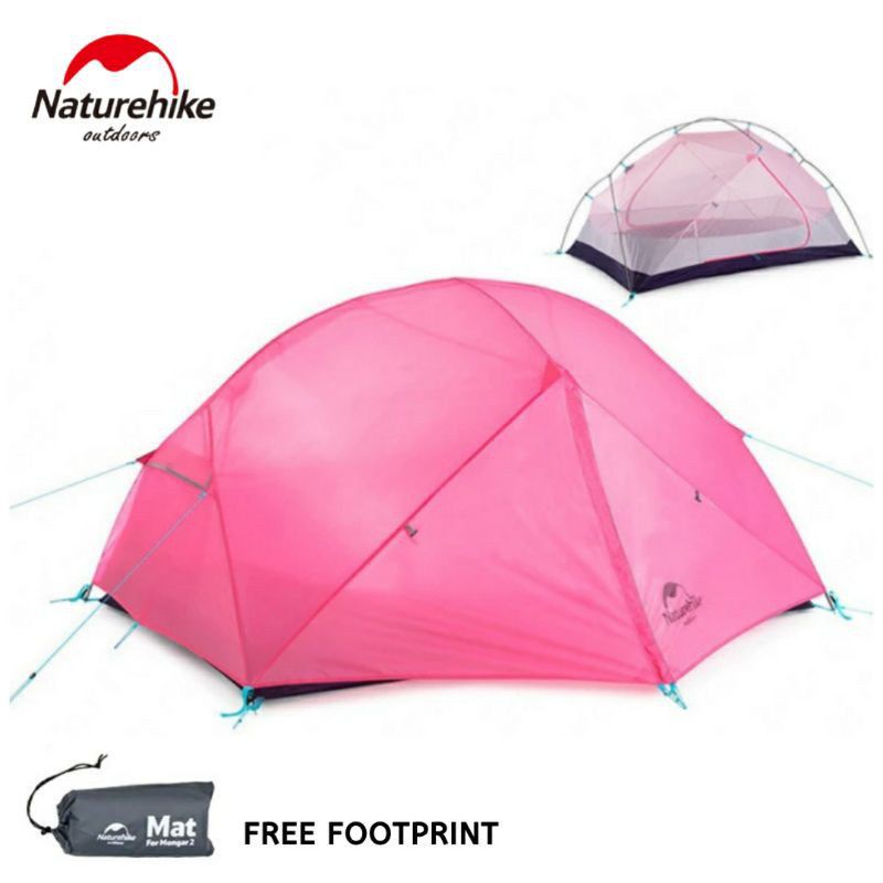 TENDA CAMPING NATUREHIKE NH19M002-J MONGAR PINK 2 & 3 ORANG HIKING DOUBLE LAYER CAMPING WATERPROOF P