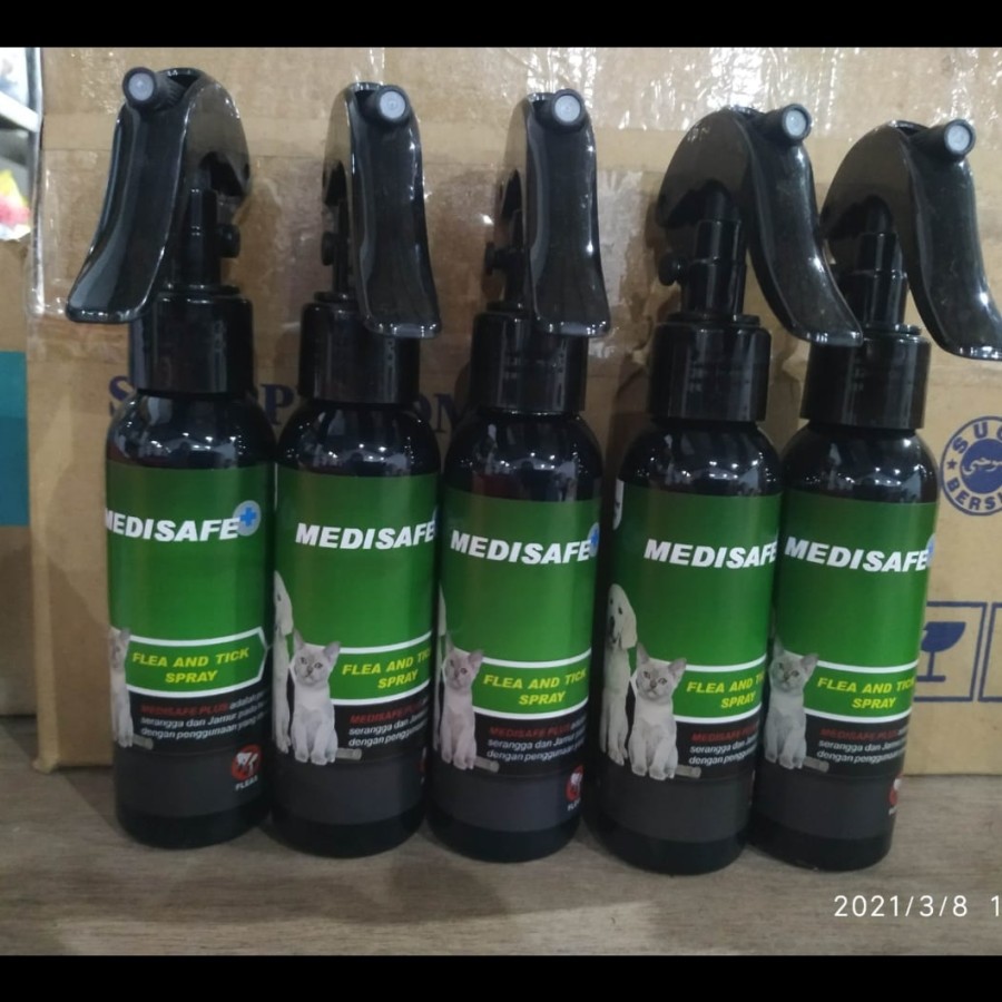 Obat Kutu Anjing Kucing Kelinci Medisafe Flea &amp; Tick Spray 100ml