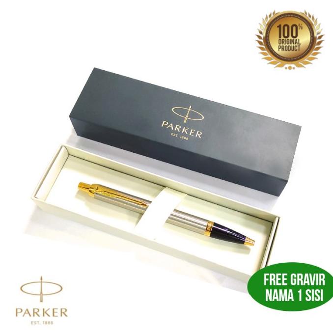 

PARKER IM NEW BRUSHED METAL GOLD TRIM BALLPOINT