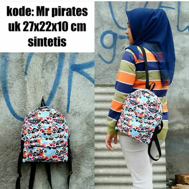 Tas ransel mini kanvas murah pirates