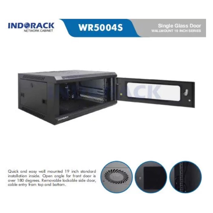 Wallmount Rack WR5004S 4U Depth 500mm Single Door Rack Server 19inch