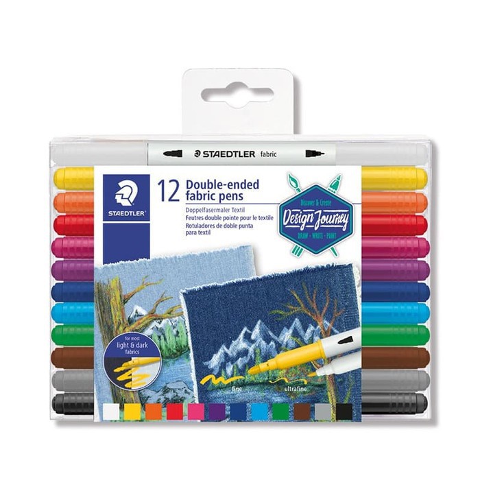 

Asaba Bandung - Staedtler Double Ended Fabric Pens 12 Colours