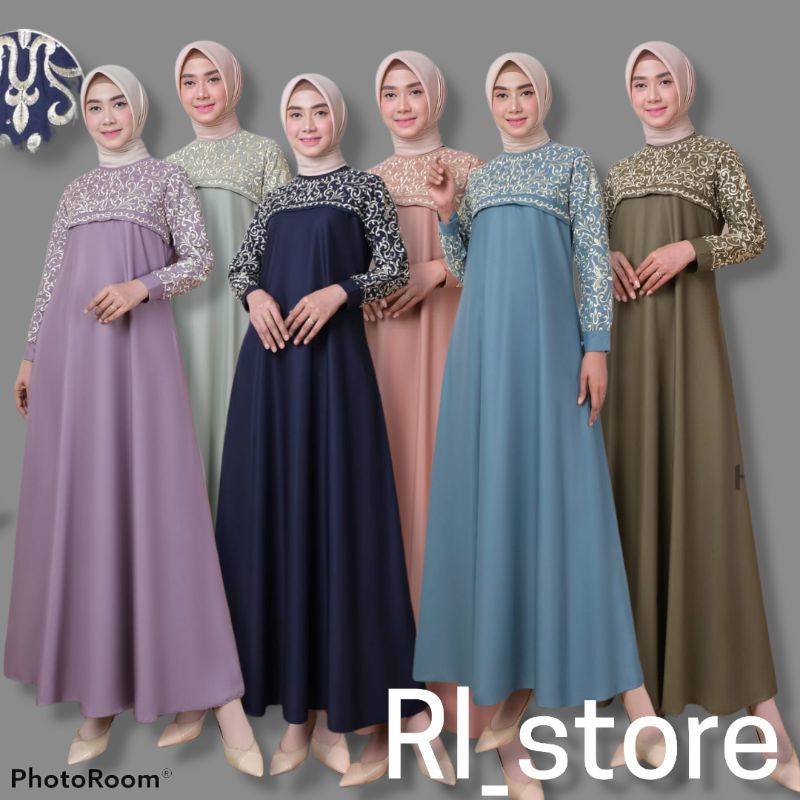 HAJRAH SAFIR// GAMIS HAJRAH SAFIR // GAMIS PESTA // GAMIS BORDIR