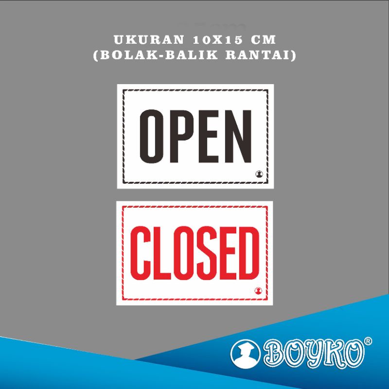 

Acrylic Sign/papan nama/label Acrylic Open close + rantai 10x15 cm