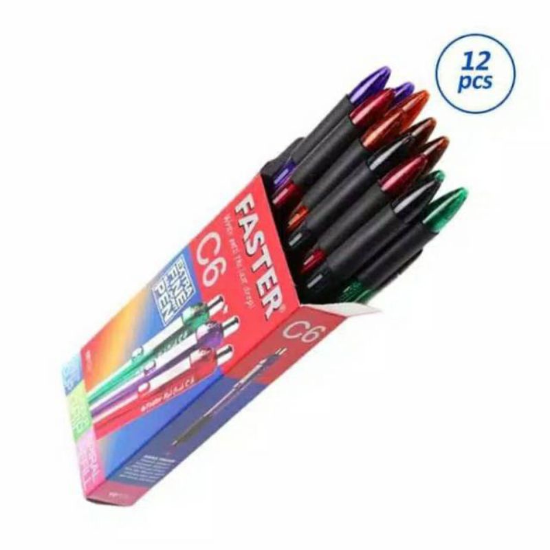 

{ 1PACK } Pulpen Faster C6 Cetrek Extra Fine 12Pcs