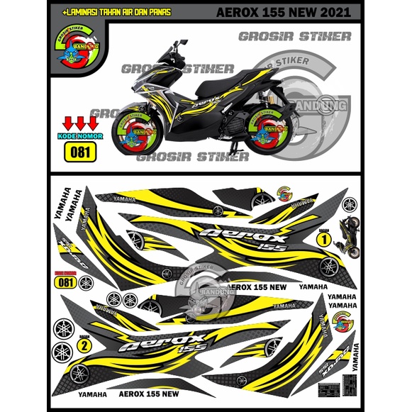 STIKER MOTOR STRIPING VARIASI YAMAHA AEROX 155 NEW 2021