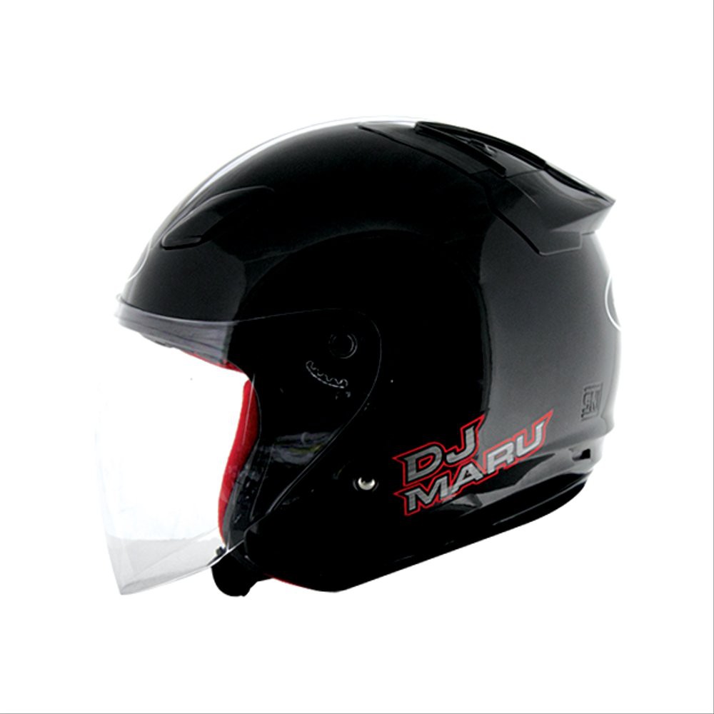 Helm KYT DJMARU DJ Maru Open Half Face Hitam Metalik Solid Black Mate Doff