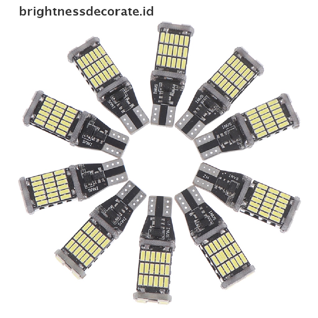 10pcs Lampu Belakang Mobil Led 45 Smd 4014 T15 W16W 6000k Warna Putih