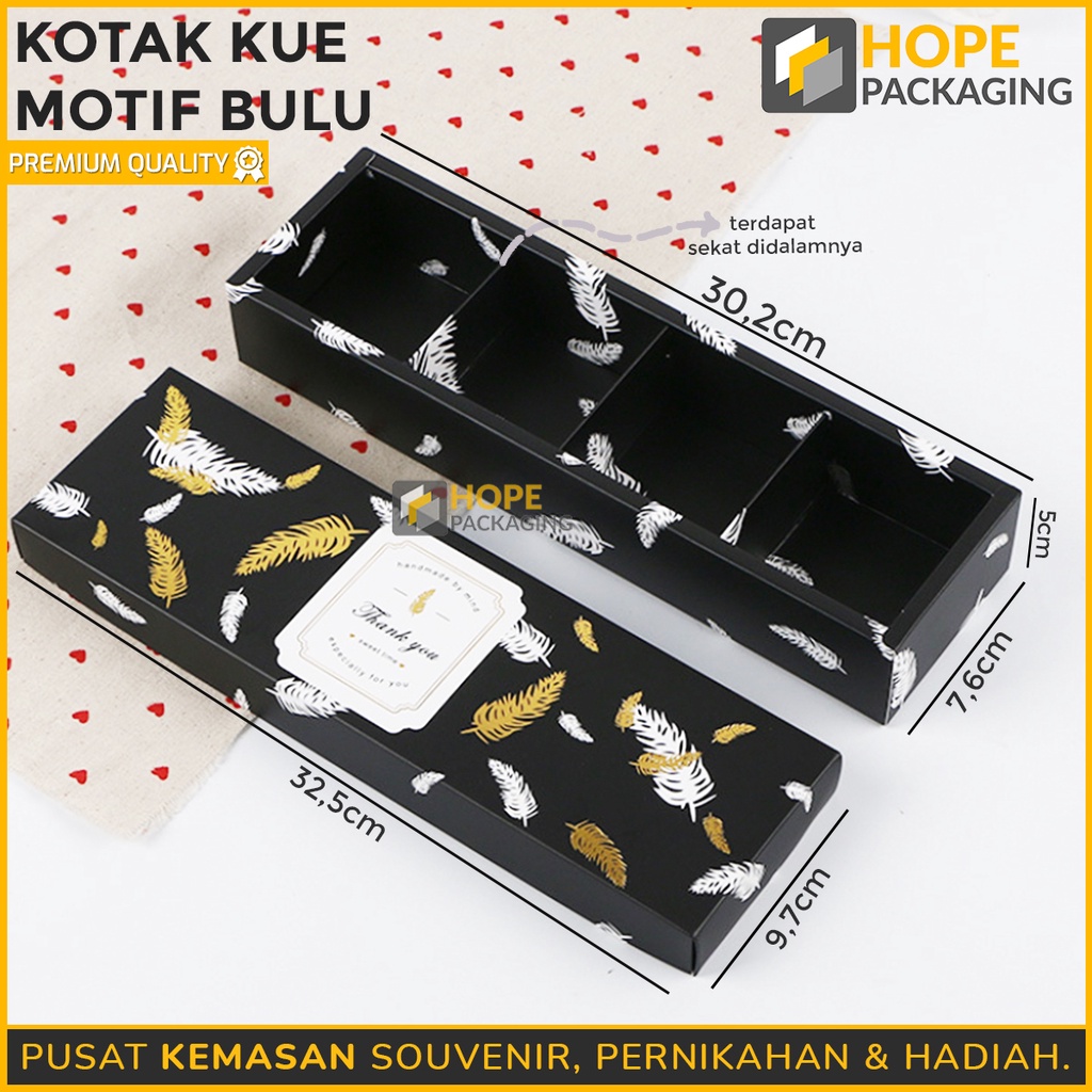 [ 3 pcs ] Kotak Hampers Motif bulu + Sekat Snack cake box Souvenir kotak dus kemasan hampers motif