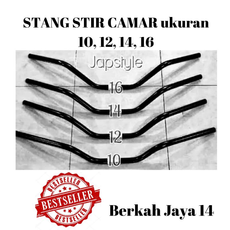 STANG STIR CAMAR JAPSTYLE DEUS MOTOR WARNA HITAM BAHAN BESI TEBAL HARGA MURAH BERKUALITAS