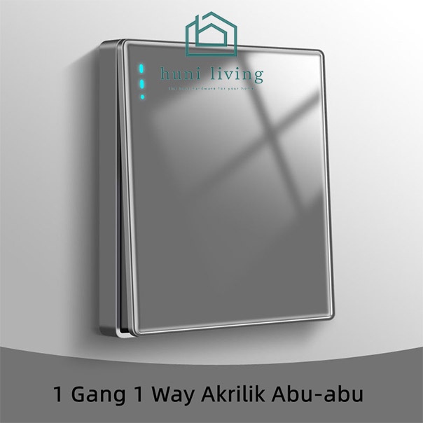 Saklar / Sakelar Lampu Abu Glossy 1/2/3 Gang Electrical Switch Akrilik