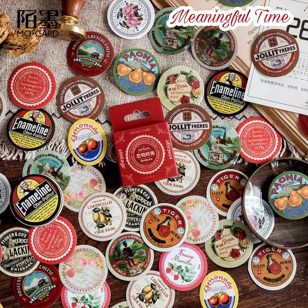 45pcs Aesthetic Stiker Box Lucu Murah Dekorasi Hias Diary/Journal/Scrapbook/DIY-Meaningful Time