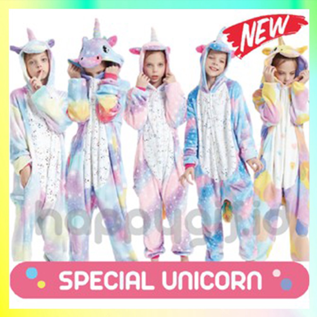 KOSTUM ONESIE PIYAMA ANAK KID UNICORN SPECIAL NEW ES KRIM ICE CREAM