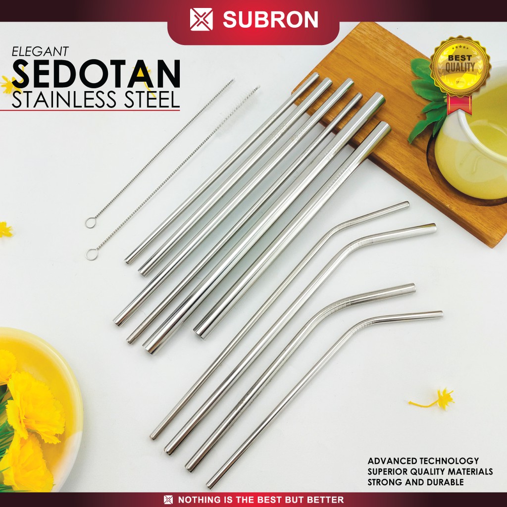 Jual Subron Sedotan Stainless Food Grade Pilihan Ukuran Panjang Bengkok 