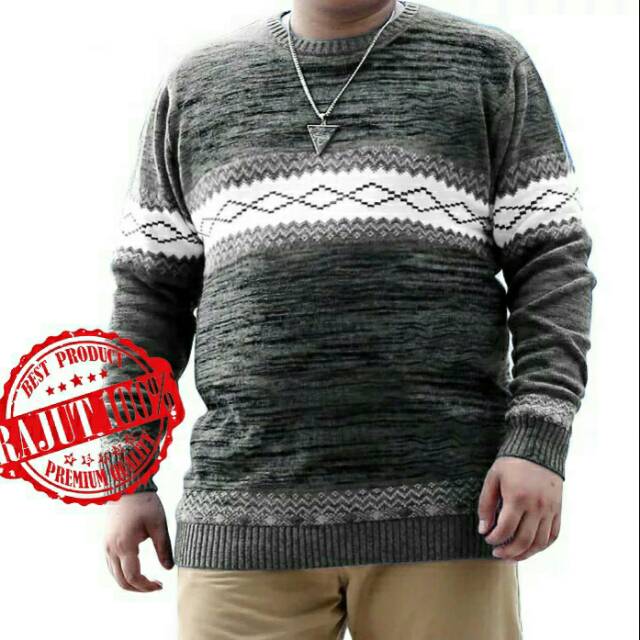 X1 - SWEATER RAJUT OZAWA JUMBO XXL FASHION PRIA MOTIF RAJUT