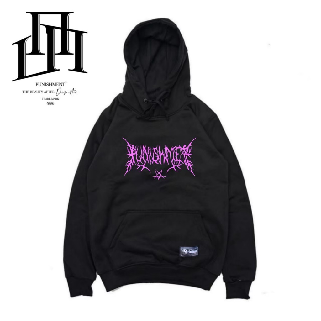 HOODIE HITAM PRIA HOODIE DISTRO PRIA WANITA BLACK ORIGINAL PUNISHMENT / HOODIE PRIA / ANIME / OVERSI
