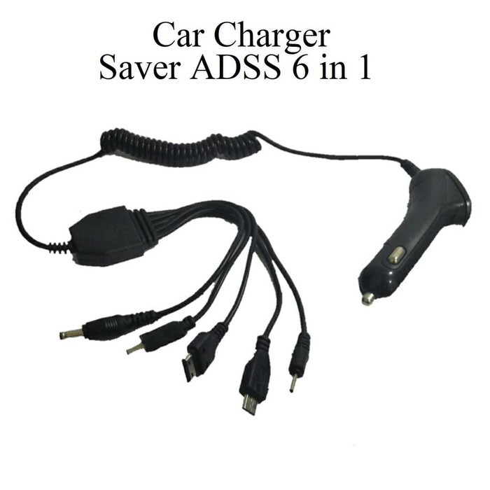 Batok Saver / Car Charger 6 in 1 ADSS Universal Motif / Desain Cumi   Grosir