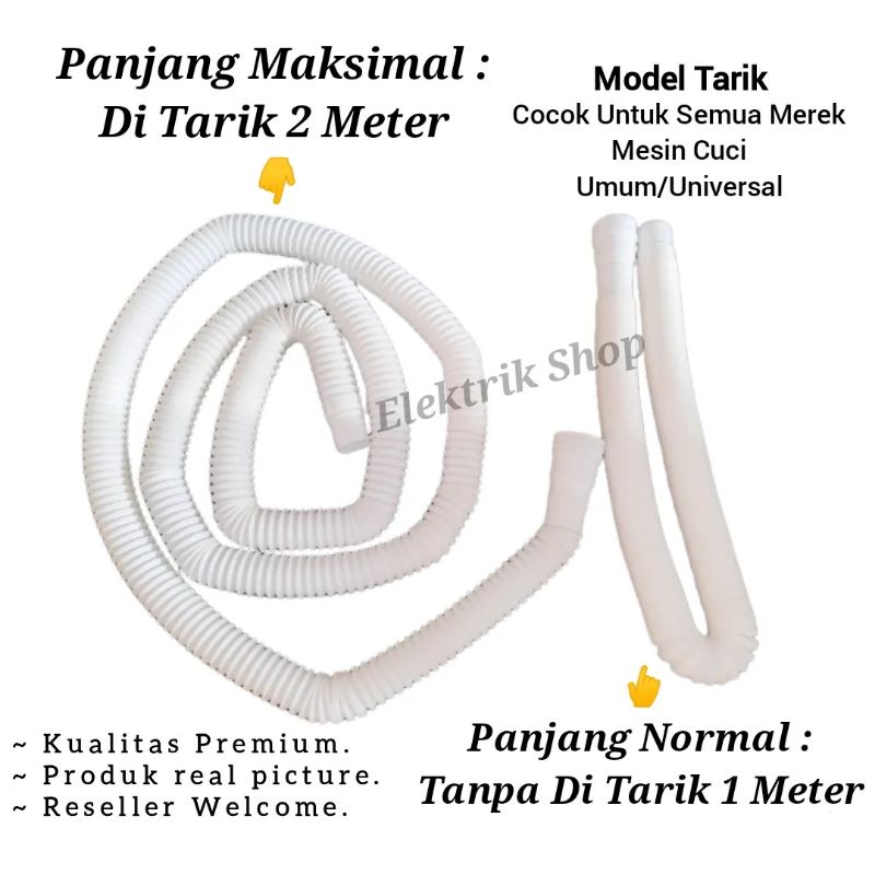 SELANG PEMBUANGAN AIR MESIN CUCI MODEL TARIK BISA SAMPAI 2 METER KUALITAS GRADE