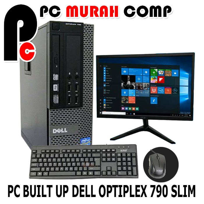 PC BUIT UP PC KOMPUTER SLIM DELL OPTIPLEX 790 DEKSTOP MONITOR 19 INCH