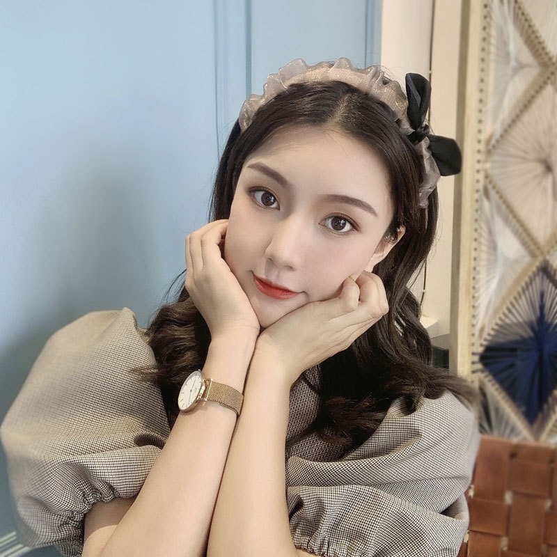 Bando Korea Fashion Import/Jepit Rambut Headband Organza Wewangian Kecil/Bandana Bahan Kain Scrunchie Satin Korea Serut/ Headband Polos Untuk Wanita