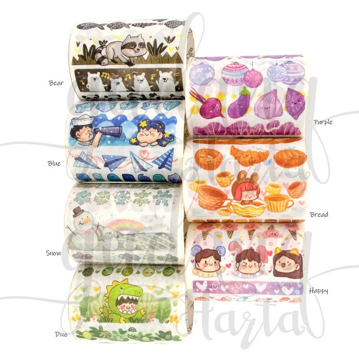 Masking Tape Chubby Series Solasi Motif Makanan Dino Bear GH 314016