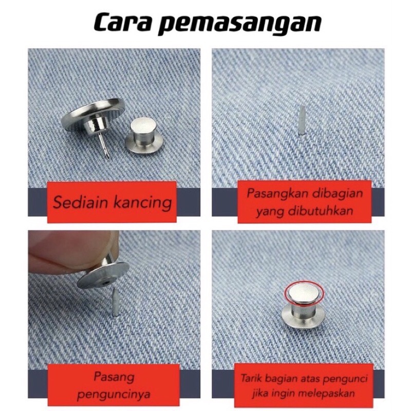 kancing jeans celana bahan jeans serbaguna ajaib