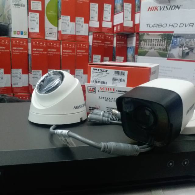 PAKET KAMERA CCTV 5 MP HIKVISION 2 CAMERA 5MP FULL HD DVR 4 CHANNEL HIKVISION KOMPLIT TINGGAL PASANG