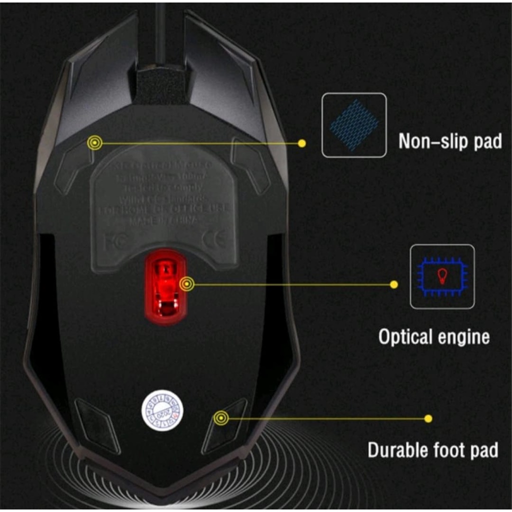 Mouse Gaming Kabel X1 Wired Optical-Mouse Gaming RGB Gaming-Mouse Gamers-Mouse Kabel USB-Mouse Wired Optical Mouse 1200 DPI-Mouse Untuk PC Komputer-Laptop&amp;Windows,Linux,Mac Os