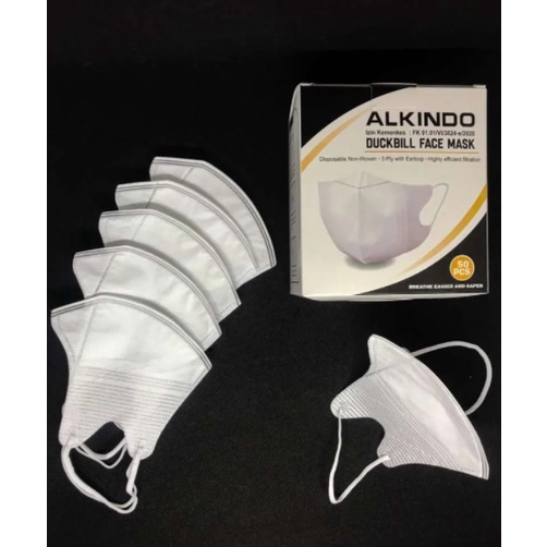 masker alkindo duckbill / duckbil / masker isi 10pcs