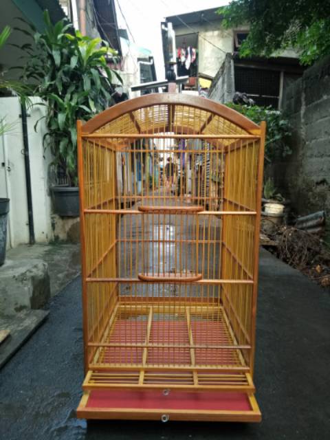 Sangkar Kandang Burung Kayu Jati Asli Shopee Indonesia