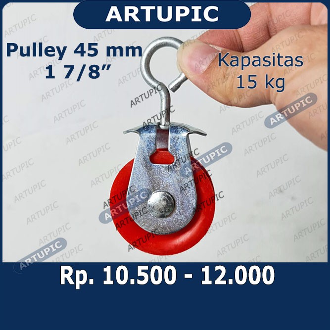 Pulley Puli Puley Kerekan Katrol 1 7/8 inch 45 mm 1 7per8 Inch Kapasitas 15 kg untuk nipple kandang