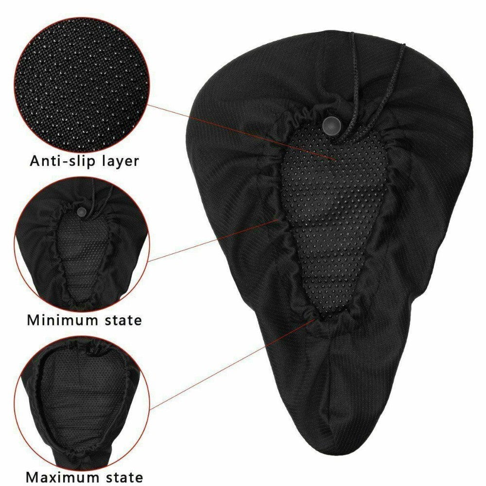 GS8Black 3D Soft Bike Seat Cover Comfortable Foam Seat Cushion Sadel Empuk Cover Sadel Sepeda Empuk AMT