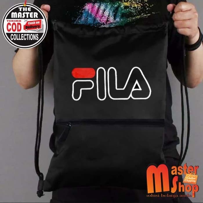 Tas Ransel Serut Drawstring Resleting FL Gymsack / Olahraga / Futsal ( MURAH BISA COD )