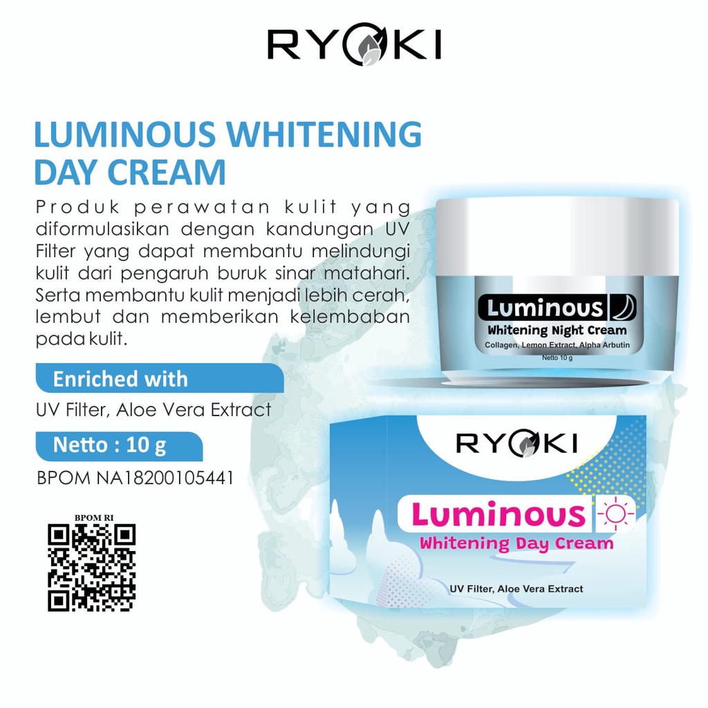 RYOKI Pemutih Wajah Alami Cream Pagi 10gr Original Bpom Aman Murah Gratis Ongkir Bisa COD