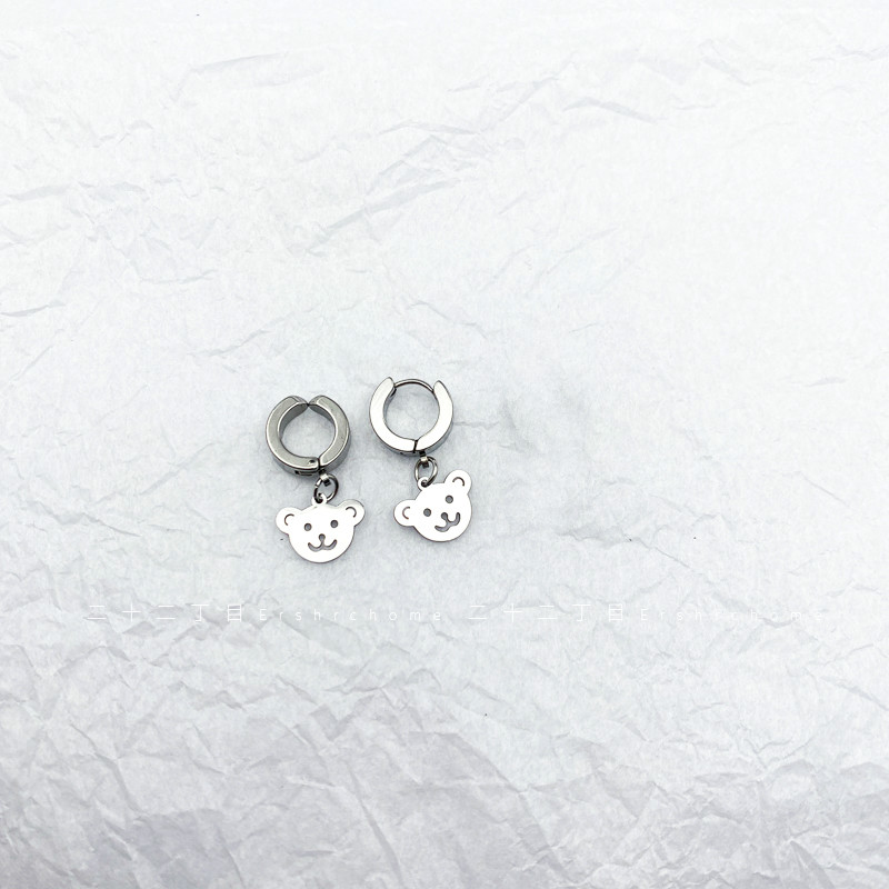 Earrings Simple Bear Pendant Does Not Fade