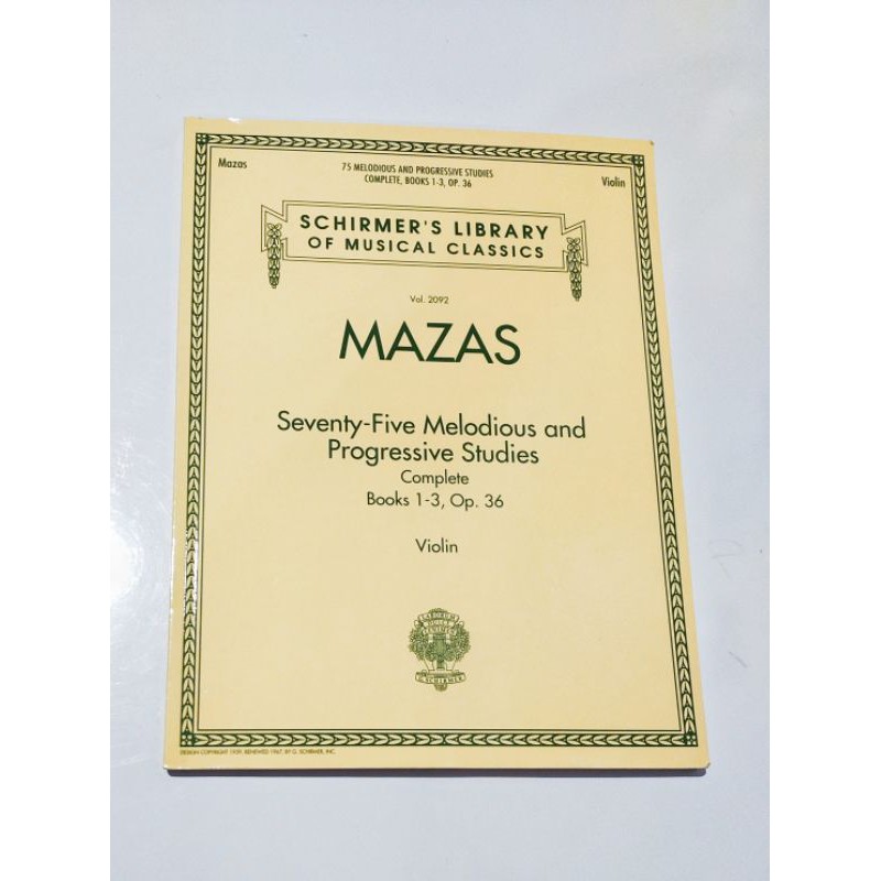 Buku biola Mazas Seventy Five Melodious and Progressive Studies Complete book 1-3 Op.36 for violin